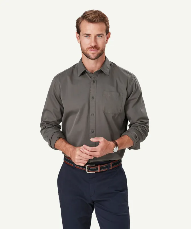 Authentic Twill Long Sleeve Shirt - Dark Olive sold by GAZMAN