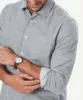 Brushed Twill Leaf Print Long Sleeve Shirt - Grey sold by GAZMAN