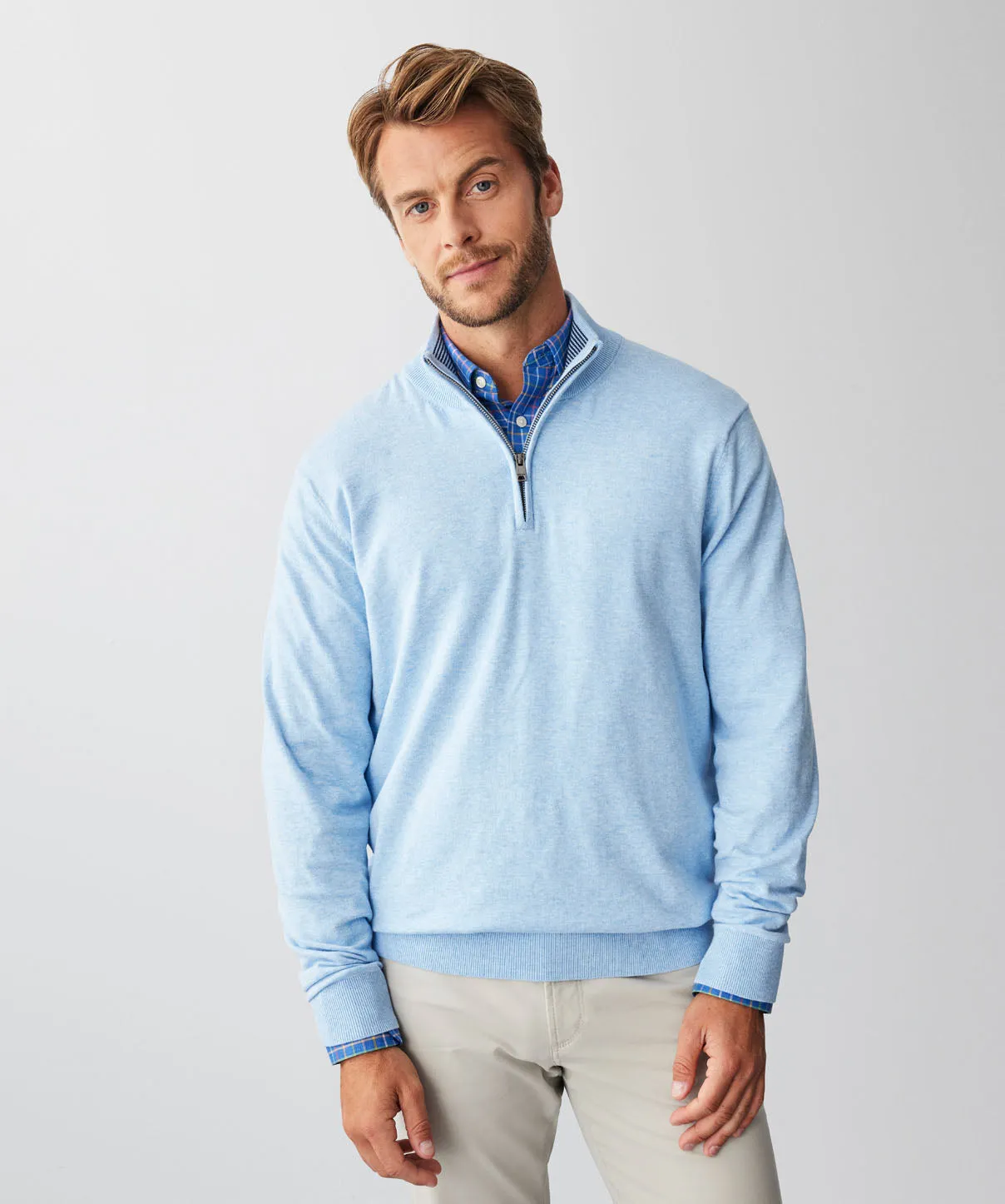 High Flex Half Zip Knit - Sky Blue sold by GAZMAN