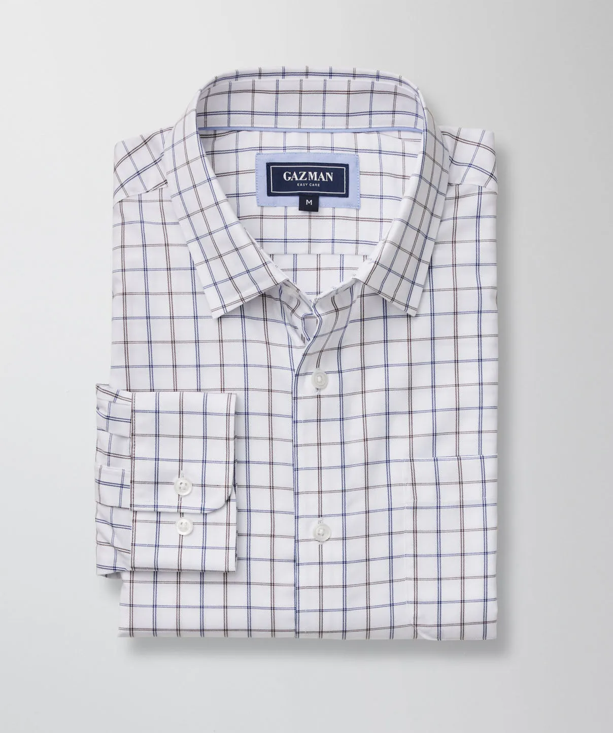 Easy Care Twill Check Long Sleeve Shirt - White sold by GAZMAN product image thumbnail 4