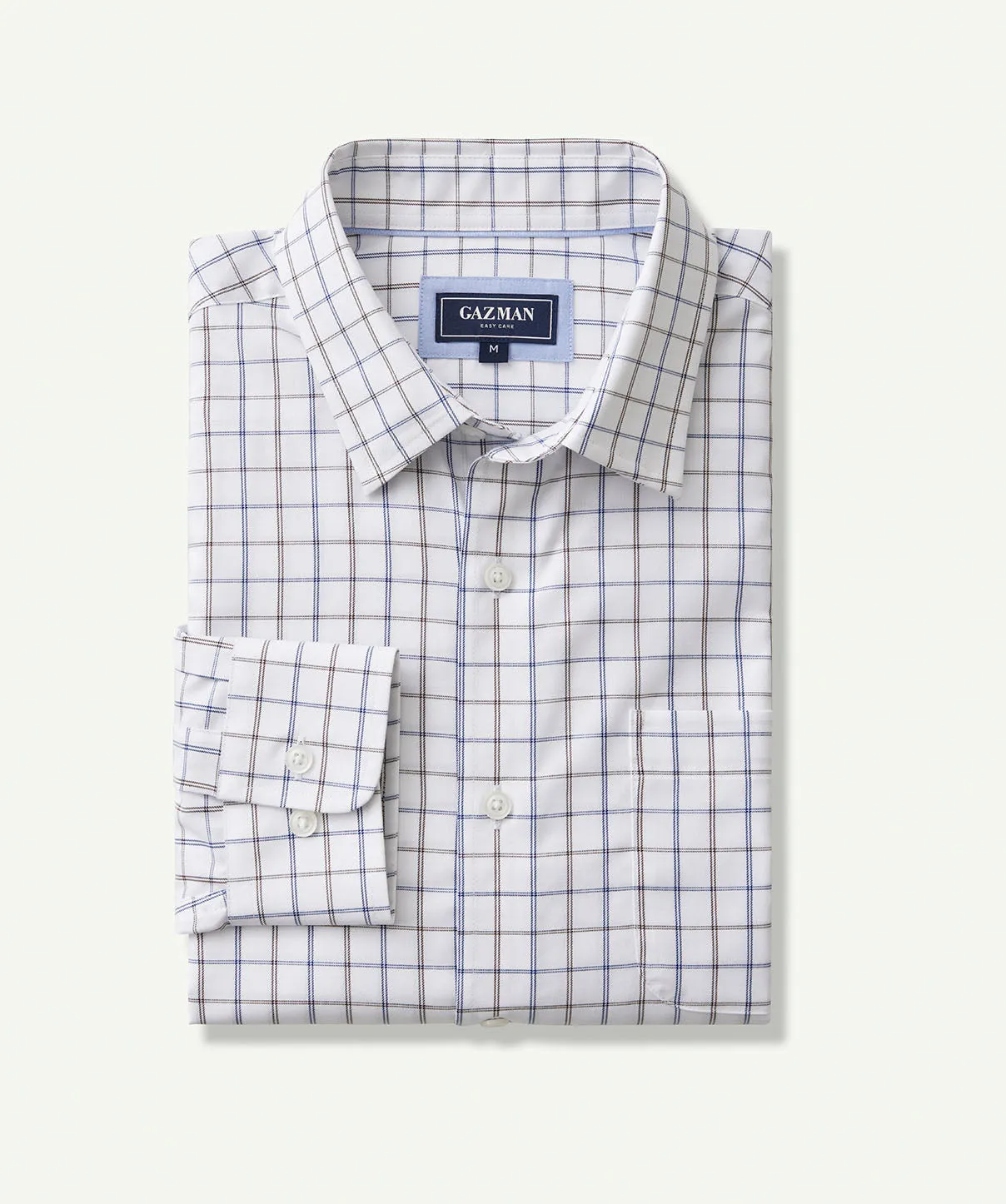 Easy Care Twill Check Long Sleeve Shirt - White sold by GAZMAN product image thumbnail 2