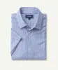 Casual Seersucker Stripe Short Sleeve Shirt - Blue sold by GAZMAN