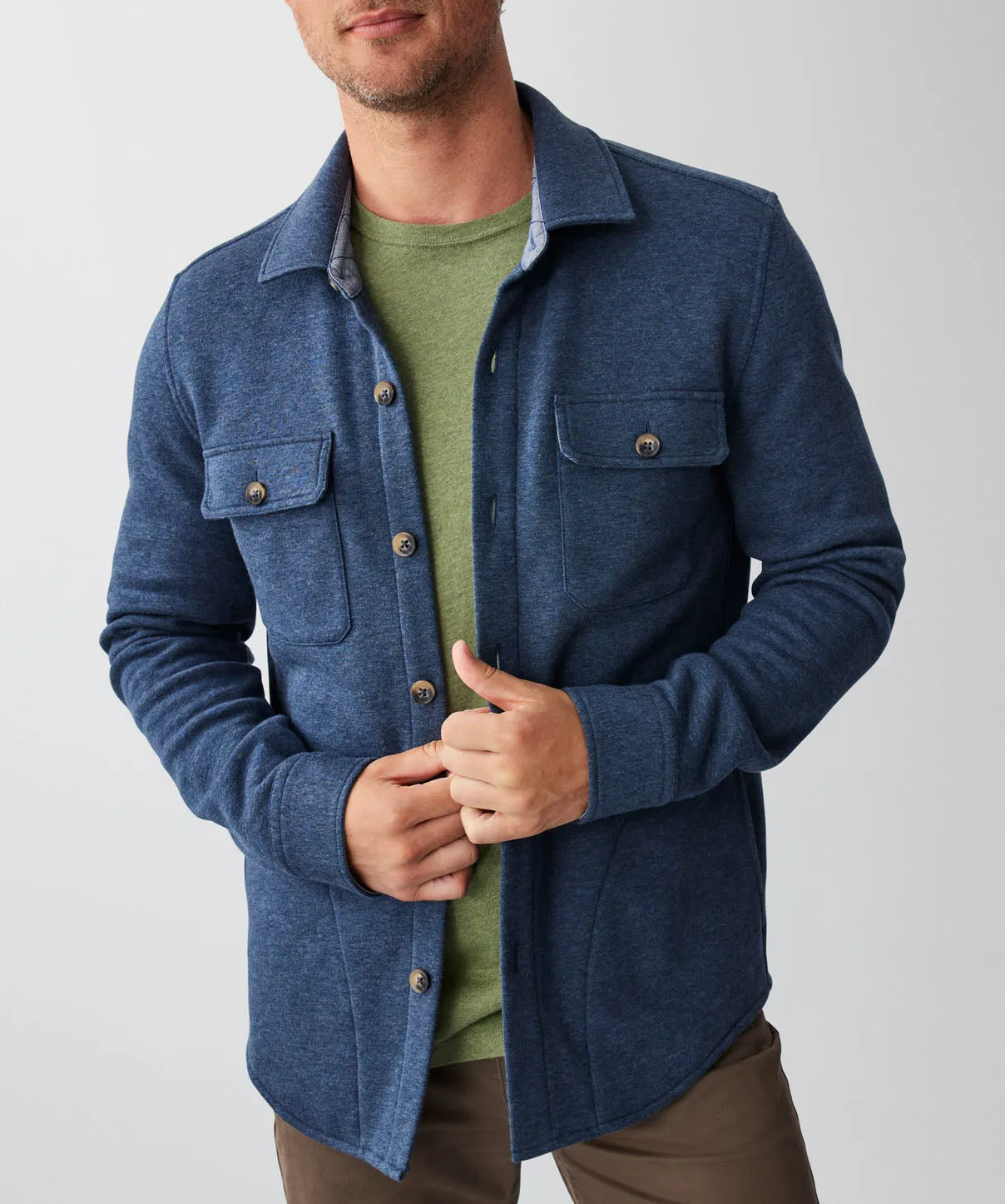 Comfort Shacket - Navy Melange sold by GAZMAN product image thumbnail 4