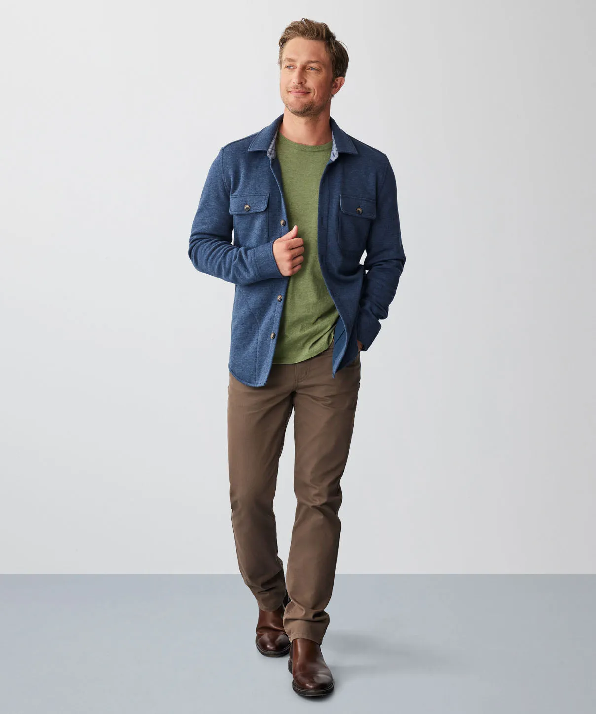 Comfort Shacket - Navy Melange sold by GAZMAN product image thumbnail 5