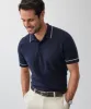 Tipped Knit Polo - Navy sold by GAZMAN