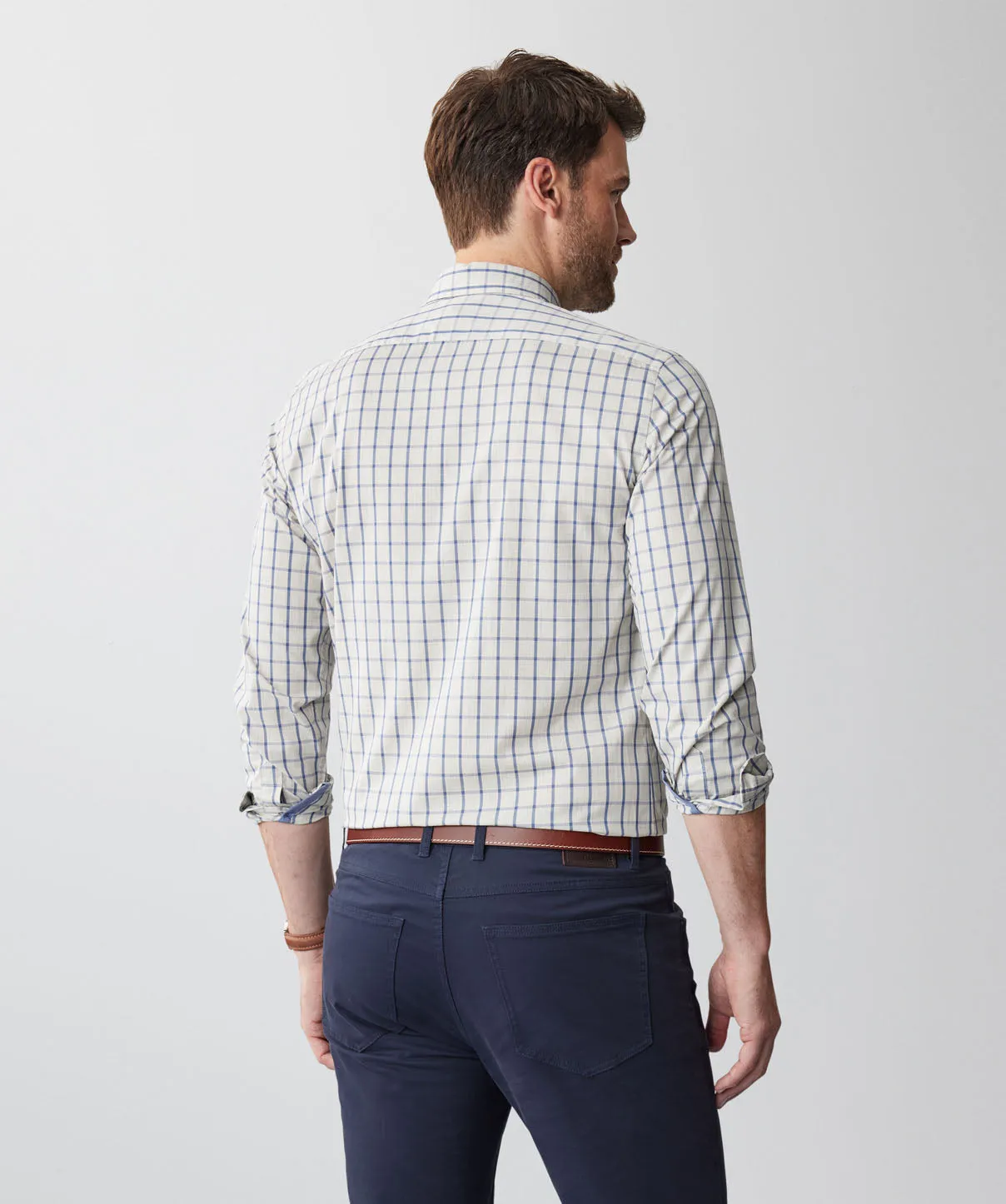 Tailored Easy Care Check Long Sleeve Shirt - Grey Melange sold by GAZMAN product image thumbnail 3