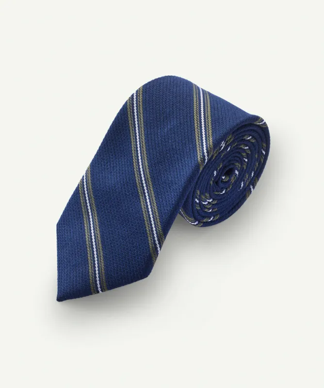 Textured Stripe Tie - Khaki sold by GAZMAN