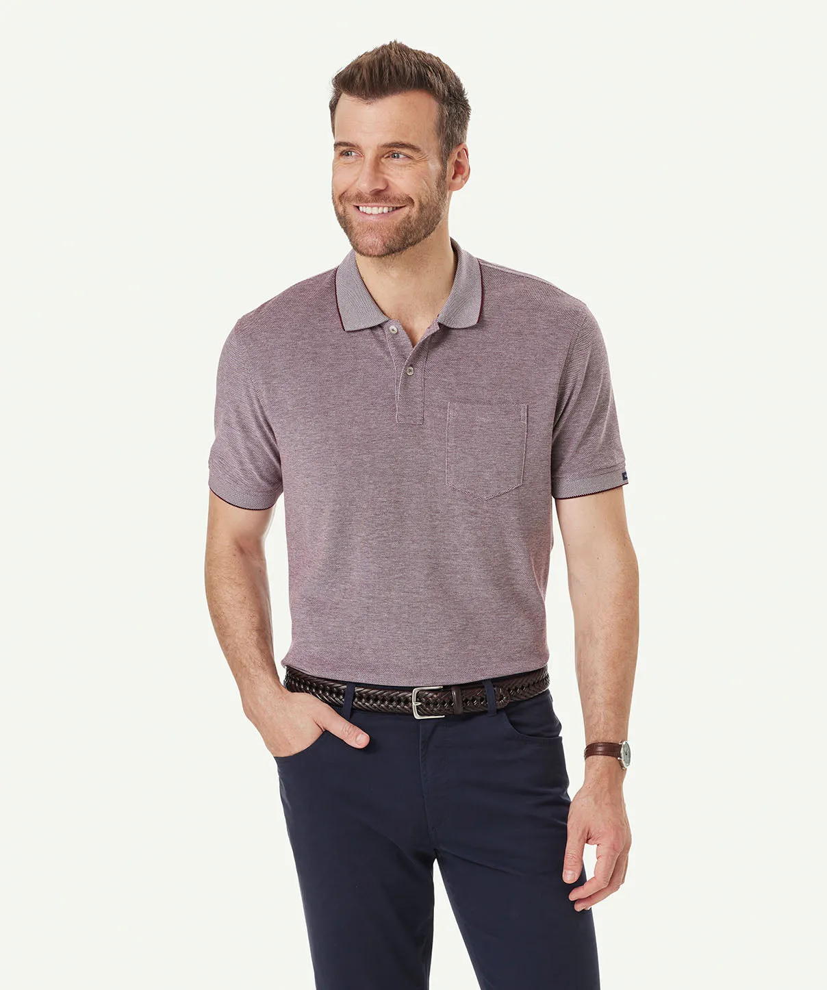 Oxford Pocket Polo Shirt - Burgundy sold by GAZMAN product image thumbnail 5