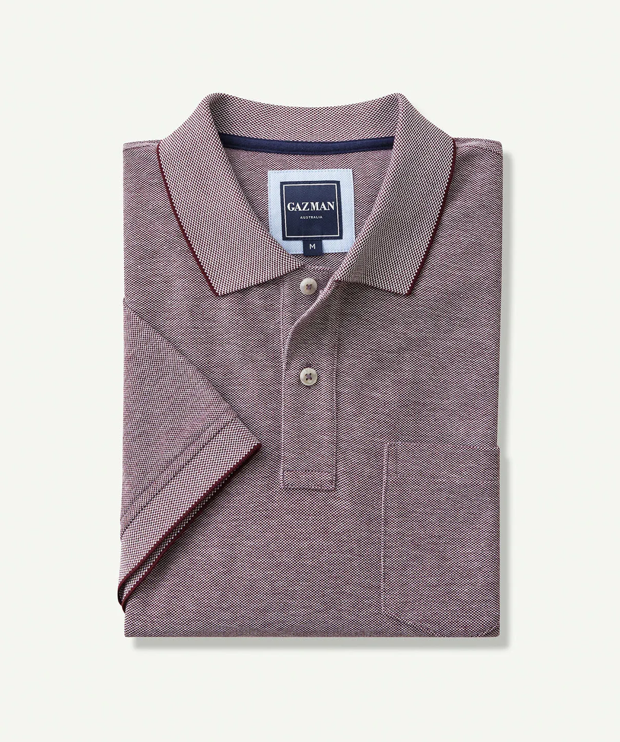 Oxford Pocket Polo Shirt - Burgundy sold by GAZMAN product image thumbnail 2