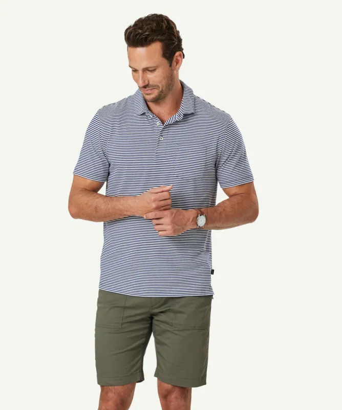 Comfort Stripe Polo - NAVY sold by GAZMAN