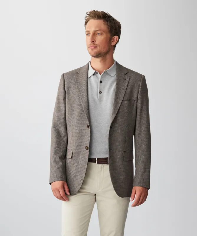 Performance Houndstooth Sports Jacket - Chestnut sold by GAZMAN