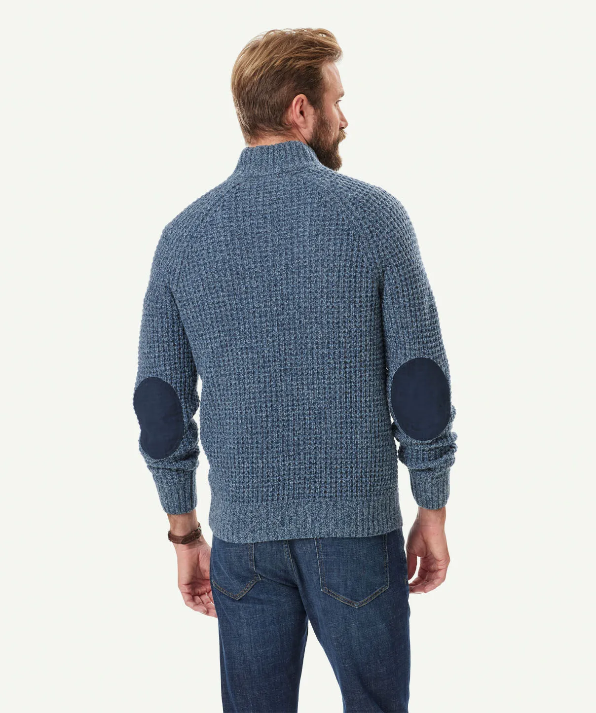 Tuck Wool Blend Half Zip Knit - Ink sold by GAZMAN product image thumbnail 3