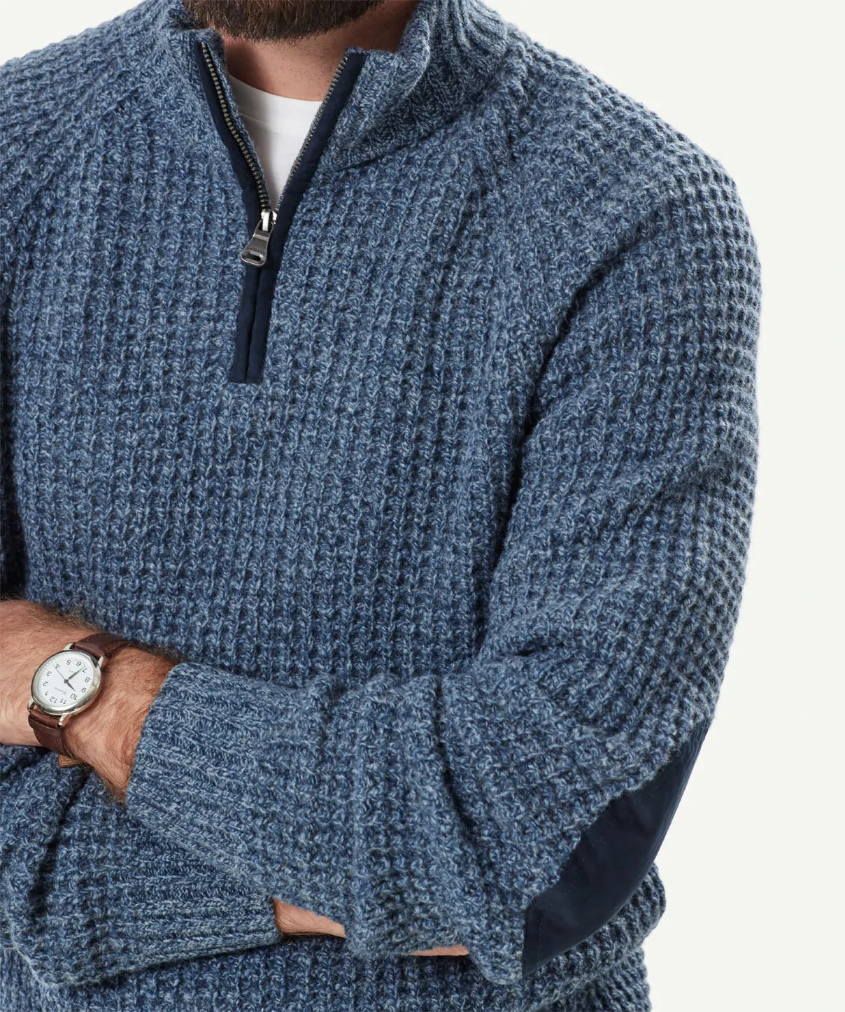 Tuck Wool Blend Half Zip Knit - Ink sold by GAZMAN product image thumbnail 4