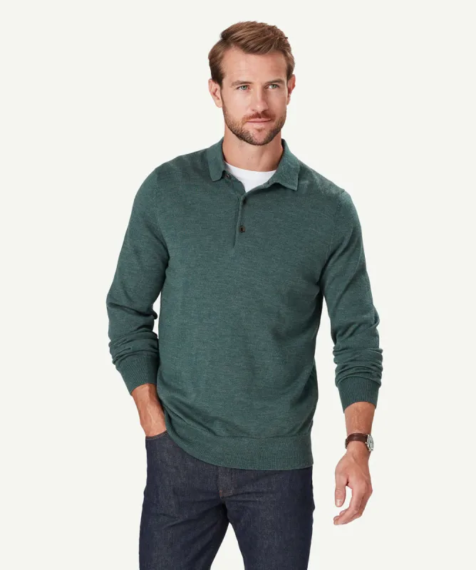 Merino Knit Polo - Khaki sold by GAZMAN