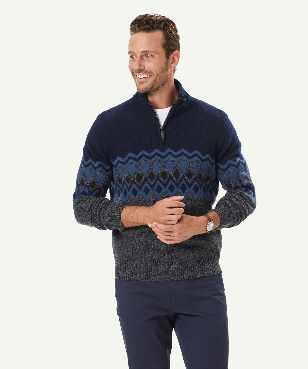 Wool Blend Fair Isle - Navy sold by GAZMAN