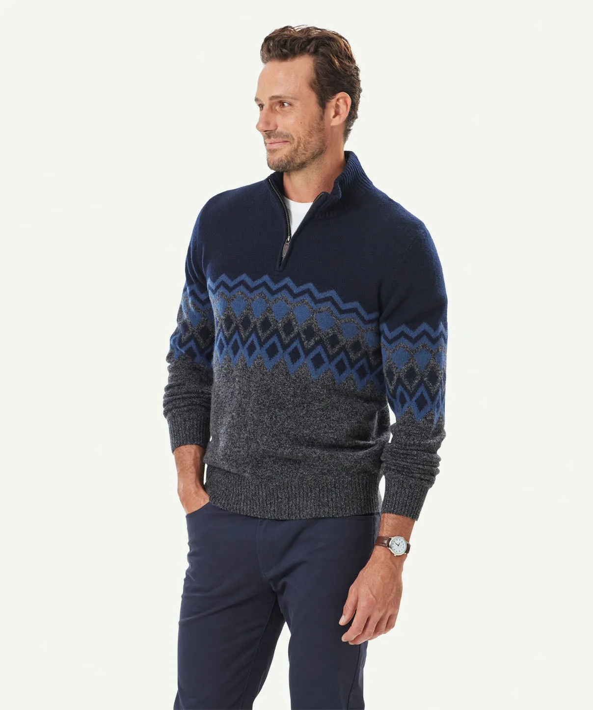 Wool Blend Fair Isle - Navy sold by GAZMAN product image thumbnail 5