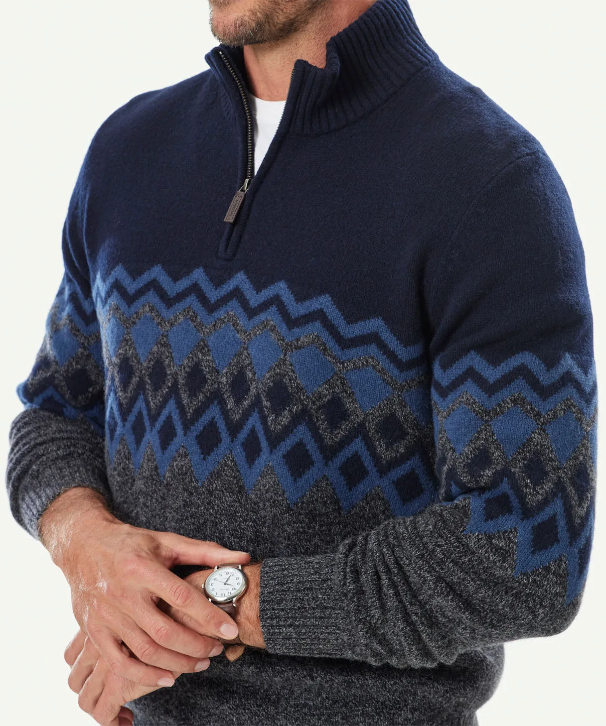 Wool Blend Fair Isle - Navy sold by GAZMAN product image thumbnail 4
