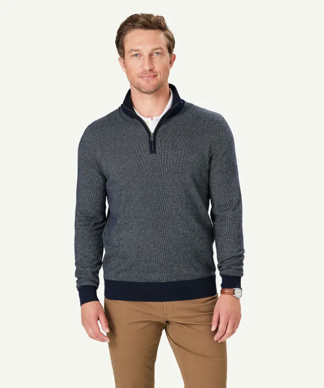 High Flex Half Zip Birdseye - Navy sold by GAZMAN