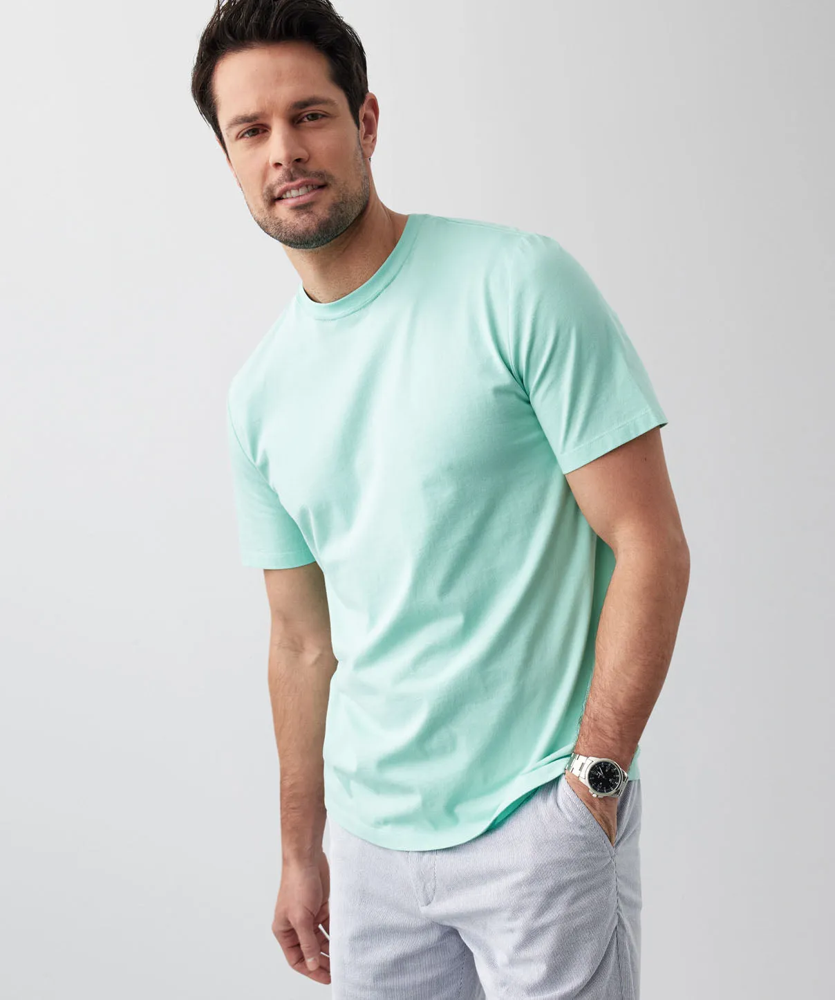 Basic Crew T-shirt - Aqua sold by GAZMAN product image thumbnail 4