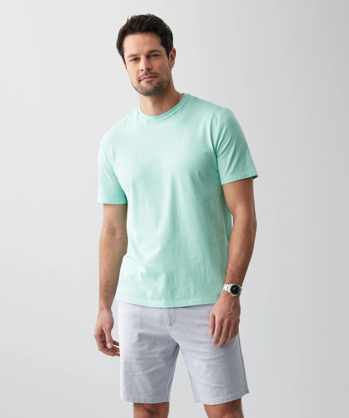 Basic Crew T-shirt - Aqua sold by GAZMAN