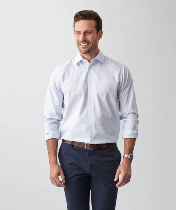 Non-Iron Check Long Sleeve Shirt - Blue sold by GAZMAN