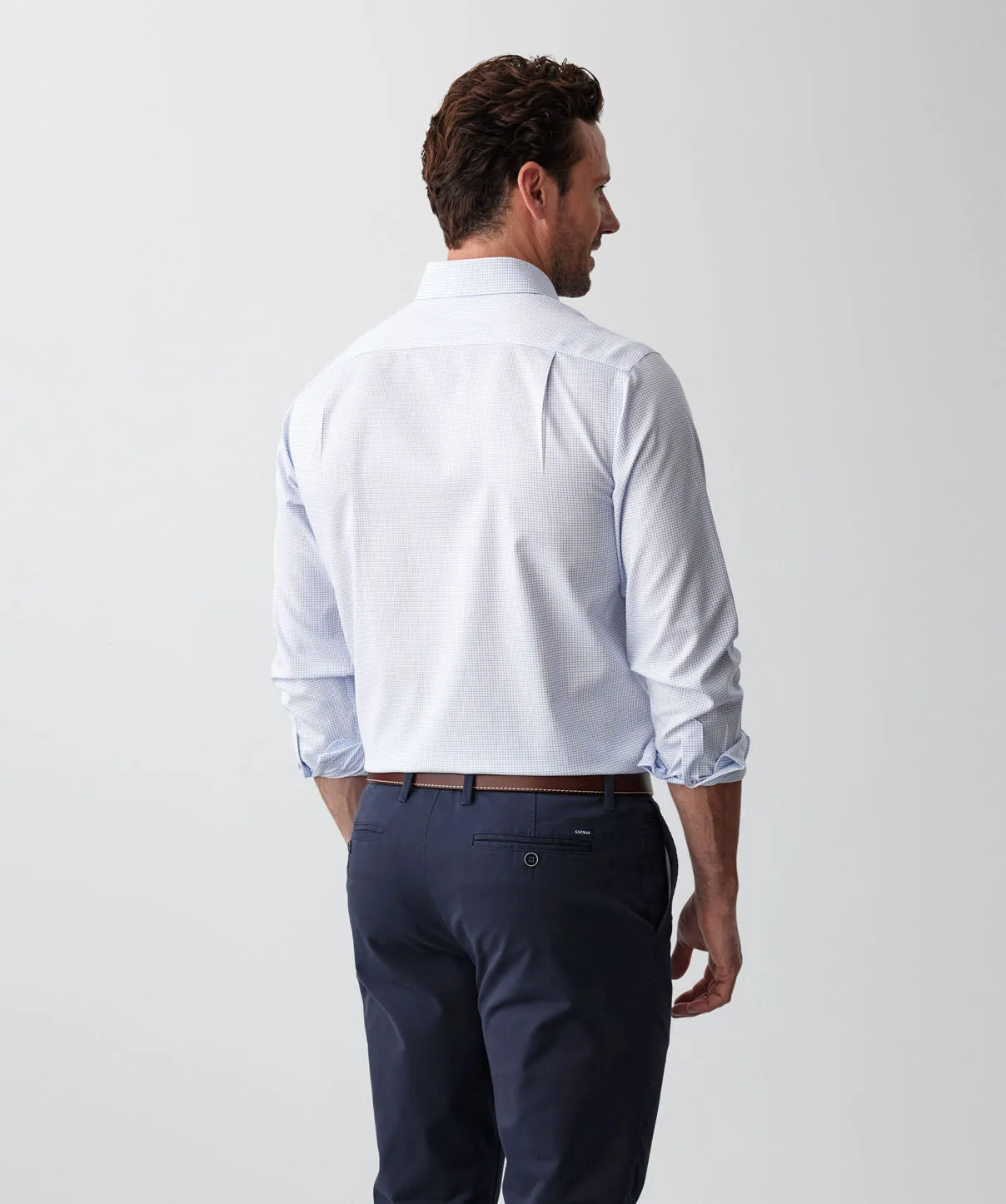 Non-Iron Check Long Sleeve Shirt - Blue sold by GAZMAN product image thumbnail 2