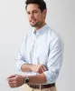 Easy Care Textured Check Long Sleeve Shirt - Sky Blue sold by GAZMAN