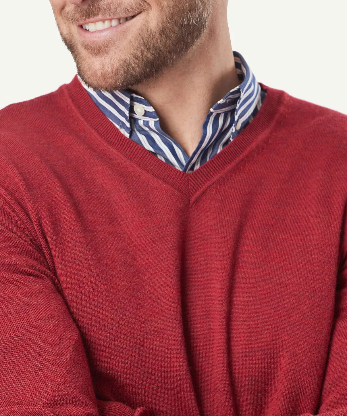 Merino V Neck Knit - Brick sold by GAZMAN product image thumbnail 4