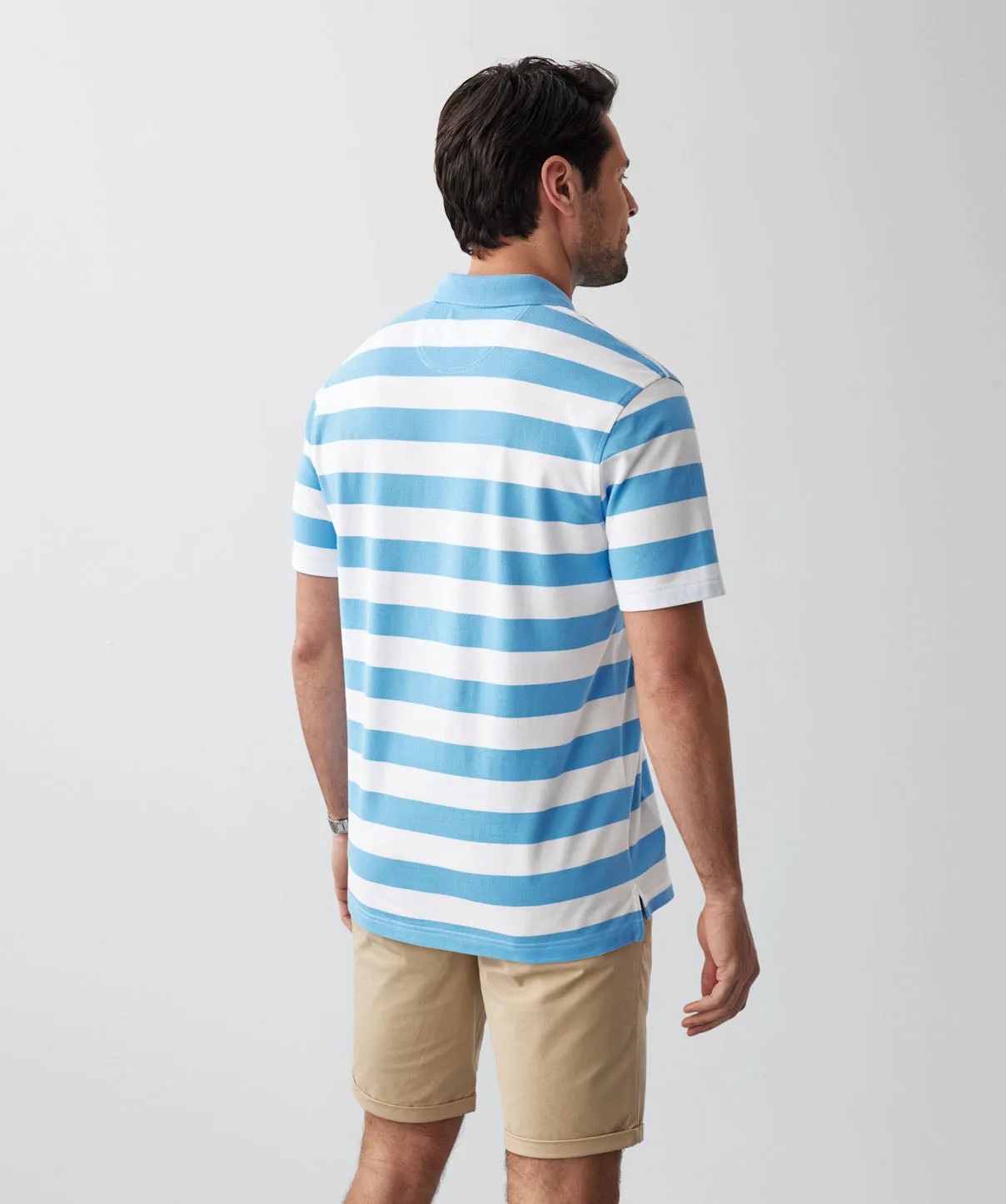 Block Stripe Pique Polo - Blue sold by GAZMAN product image thumbnail 3