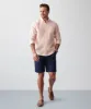 Casual Linen Blend Fine Stripe Long Sleeve Shirt - Orange sold by GAZMAN