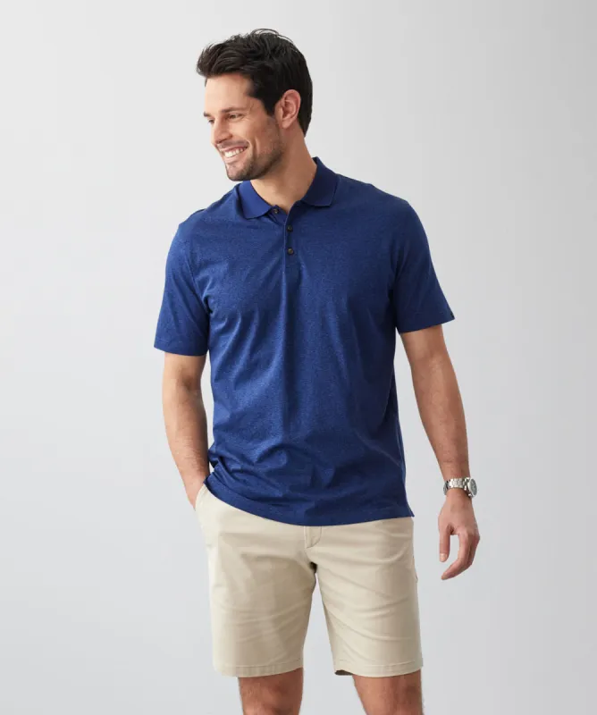Smart Heather Polo - Navy sold by GAZMAN