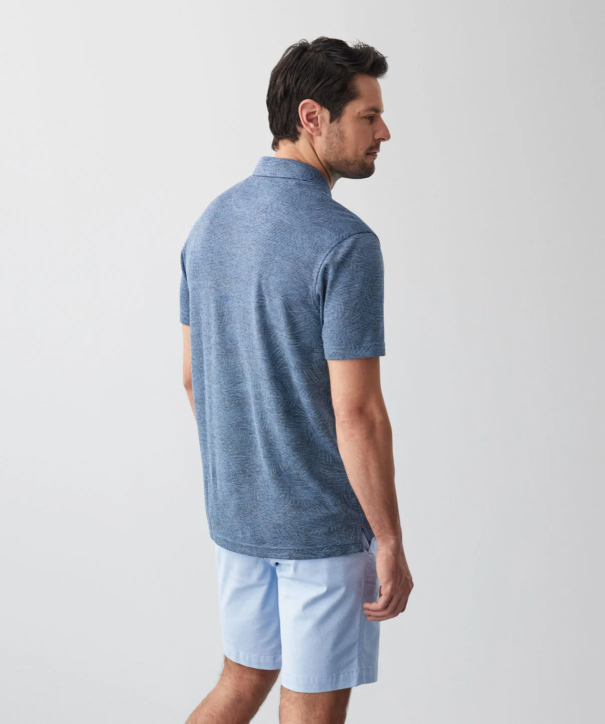 Fern Print Polo - Denim sold by GAZMAN product image thumbnail 4