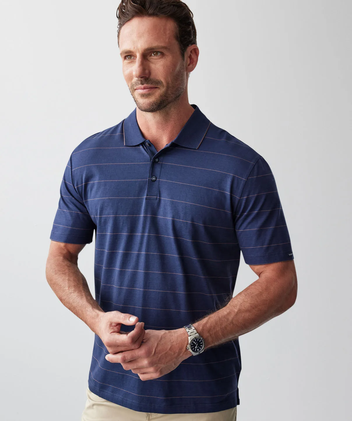 Smart Stripe Polo - Navy sold by GAZMAN product image thumbnail 4