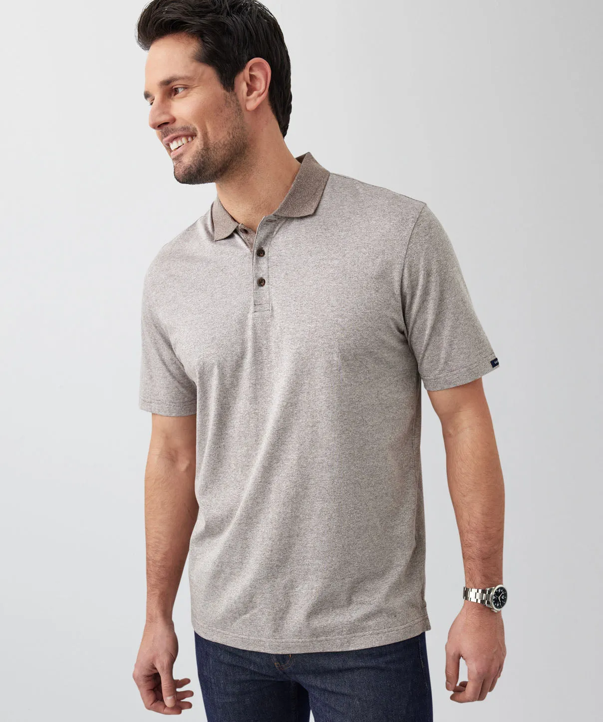 Smart Heather Polo - Taupe sold by GAZMAN product image thumbnail 4