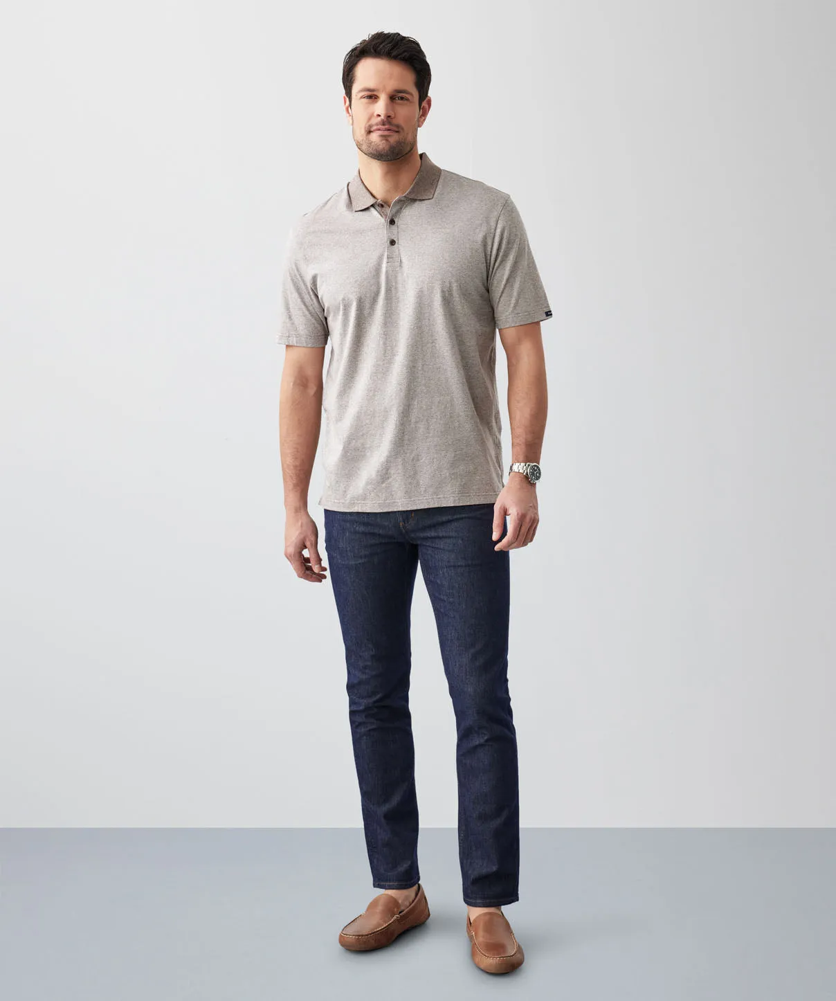 Smart Heather Polo - Taupe sold by GAZMAN product image thumbnail 5