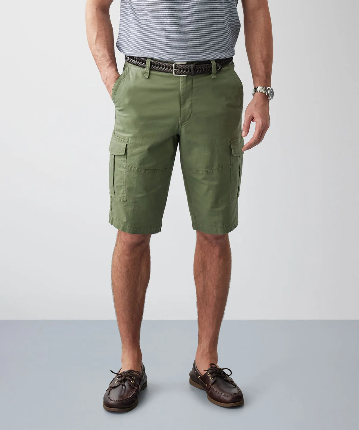 Long Cargo Shorts - Khaki sold by GAZMAN