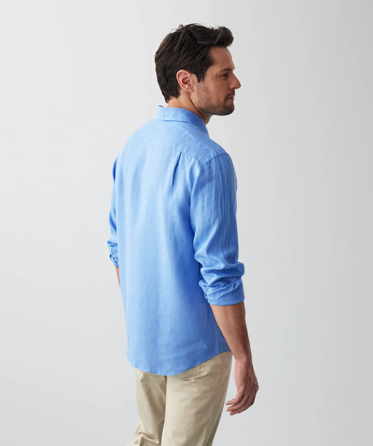 Pure French Linen Long Sleeve Shirt - Ocean sold by GAZMAN product image thumbnail 3