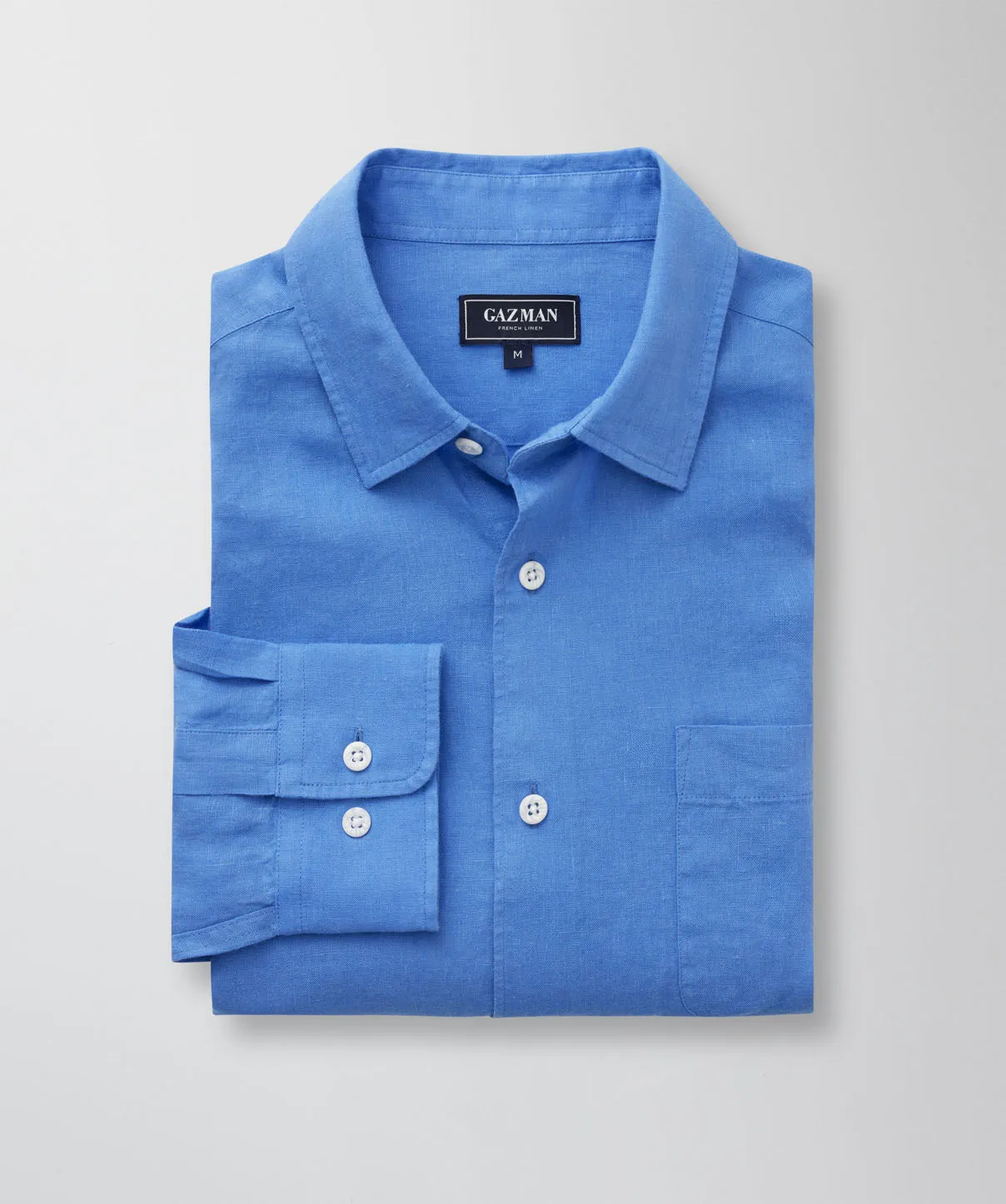 Pure French Linen Long Sleeve Shirt - Ocean sold by GAZMAN product image thumbnail 2