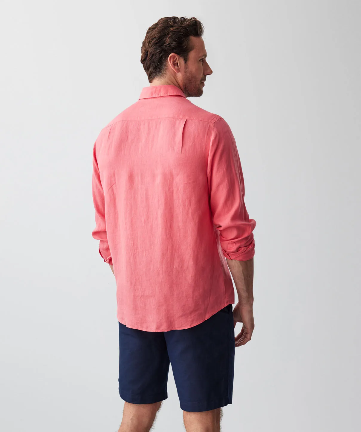 Pure French Linen Long Sleeve Shirt - Red sold by GAZMAN product image thumbnail 3