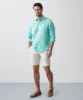 Pure French Linen Long Sleeve Shirt - Aqua sold by GAZMAN