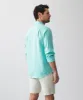 Pure French Linen Long Sleeve Shirt - Aqua sold by GAZMAN