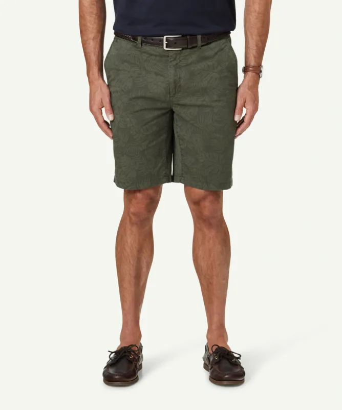 Modern Palm Print Short - Khaki sold by GAZMAN