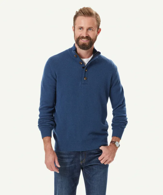 Wool Blend Half Zip - Denim sold by GAZMAN