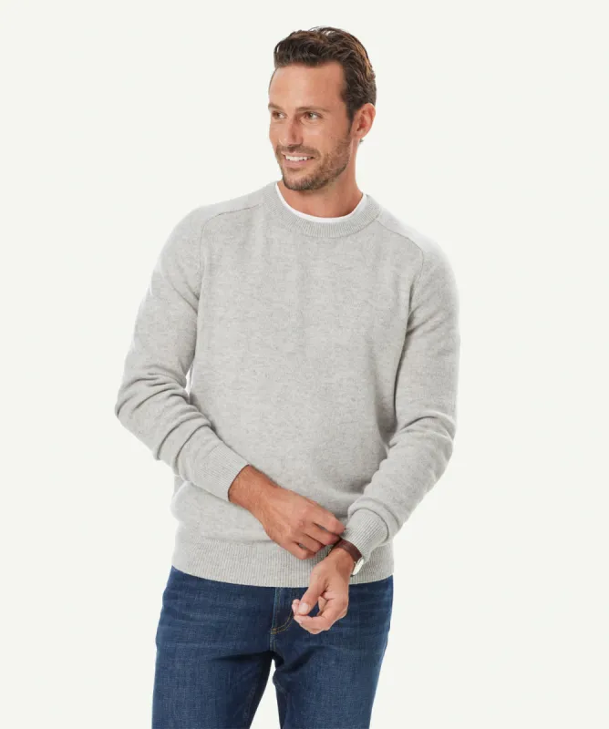 Lambswool Crew Neck Knit - Grey Marle sold by GAZMAN