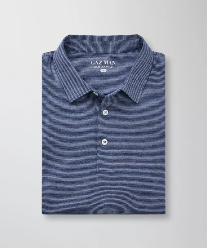 GAZFLEX Mini Stripe Polo - Navy sold by GAZMAN