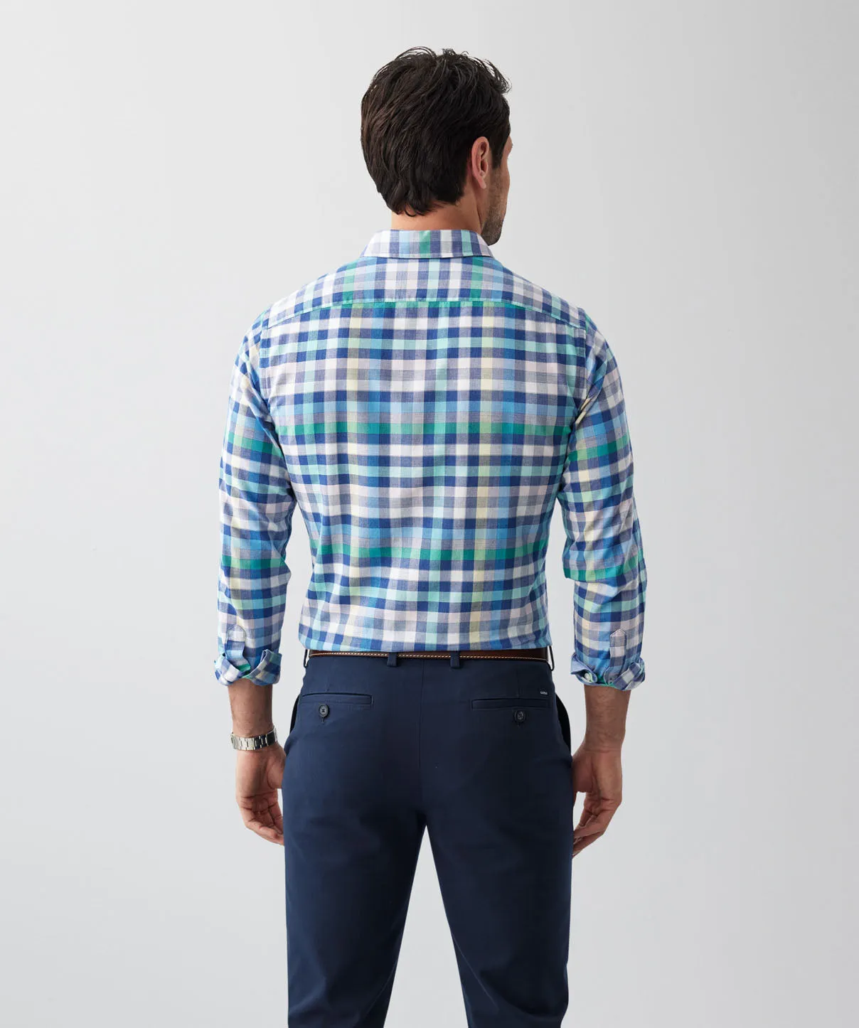 Tailored Casual Multi Check Long Sleeve Shirt - Multi Check sold by GAZMAN product image thumbnail 3