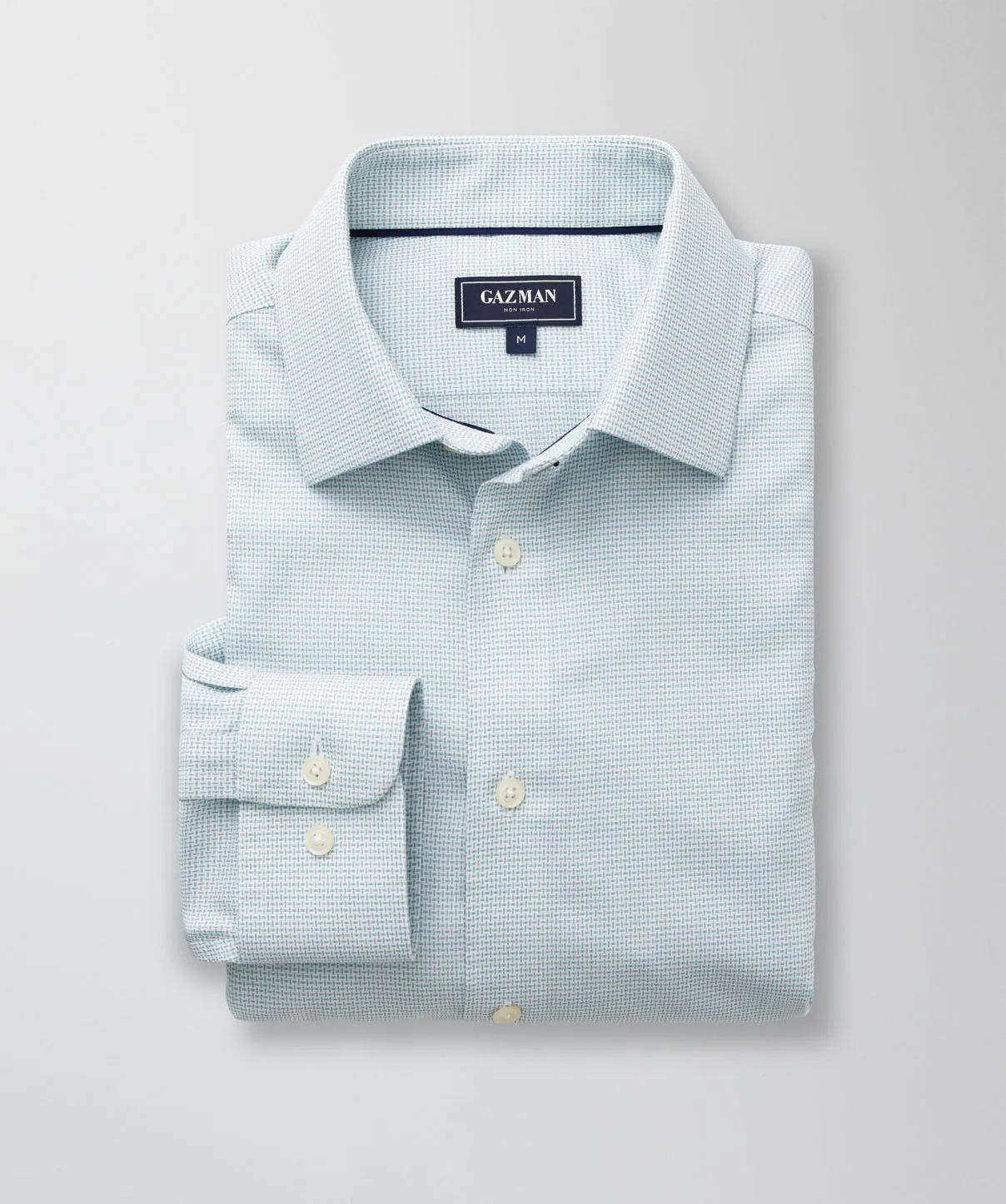 Non-Iron Dobby Long Sleeve Shirt - Sage sold by GAZMAN product image thumbnail 2