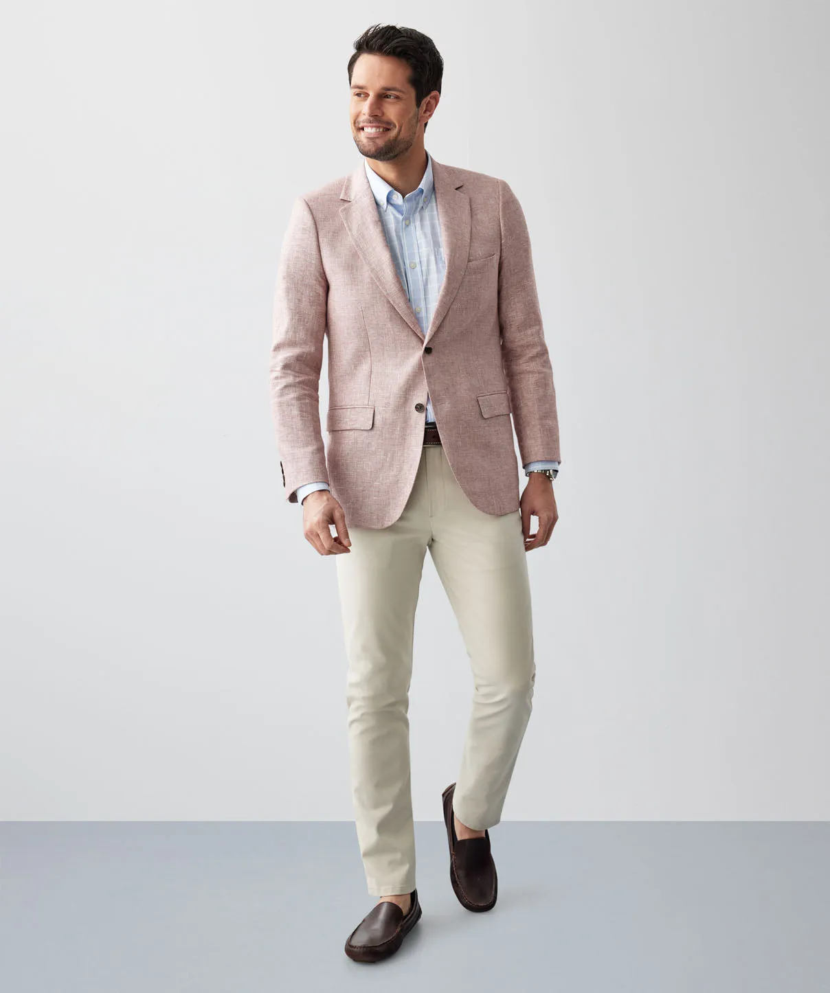 Linen Cotton Plain Weave Sports Jacket - Berry sold by GAZMAN product image thumbnail 4