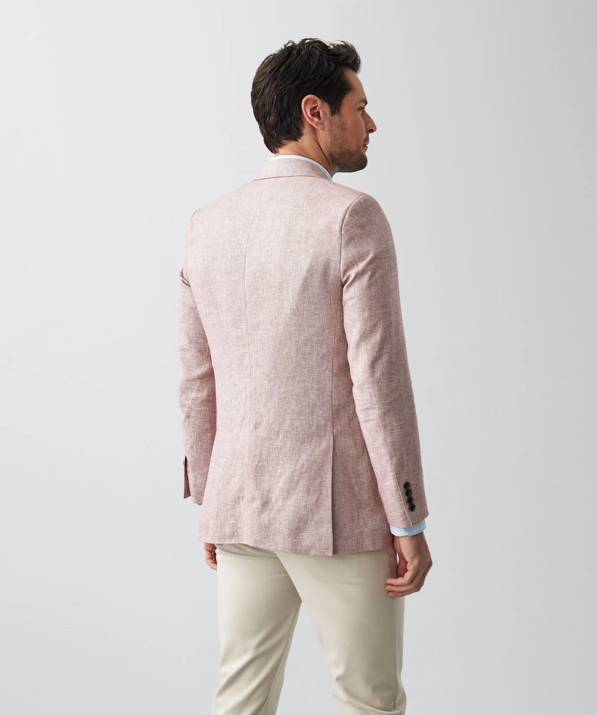 Linen Cotton Plain Weave Sports Jacket - Berry sold by GAZMAN product image thumbnail 2
