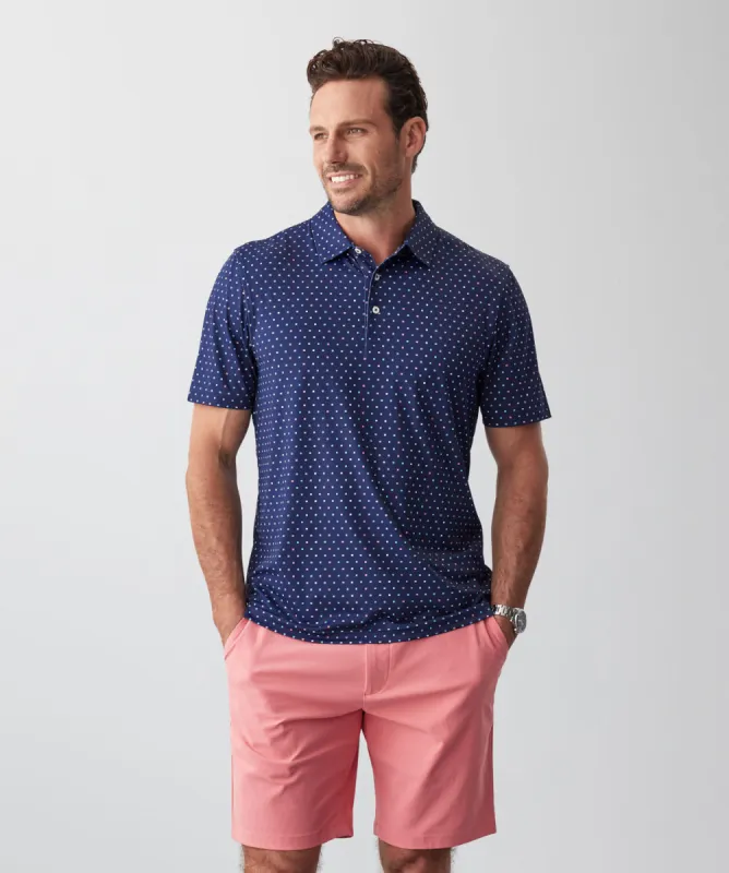 GAZFLEX Flag Print Polo - Navy sold by GAZMAN